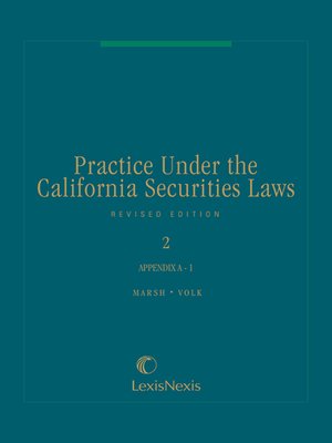 cover image of Practice Under the California Securities Laws